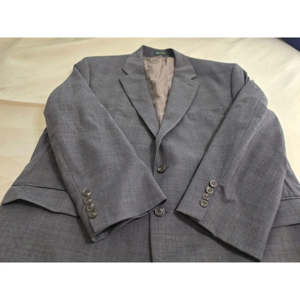 Lauren Ralph Lauren Mens Grey 100% Wool 2 Button Blazer Jacket 50R Madein Canada